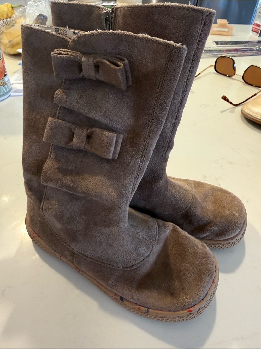 Livie & Luca Brown Suede Bow Boots